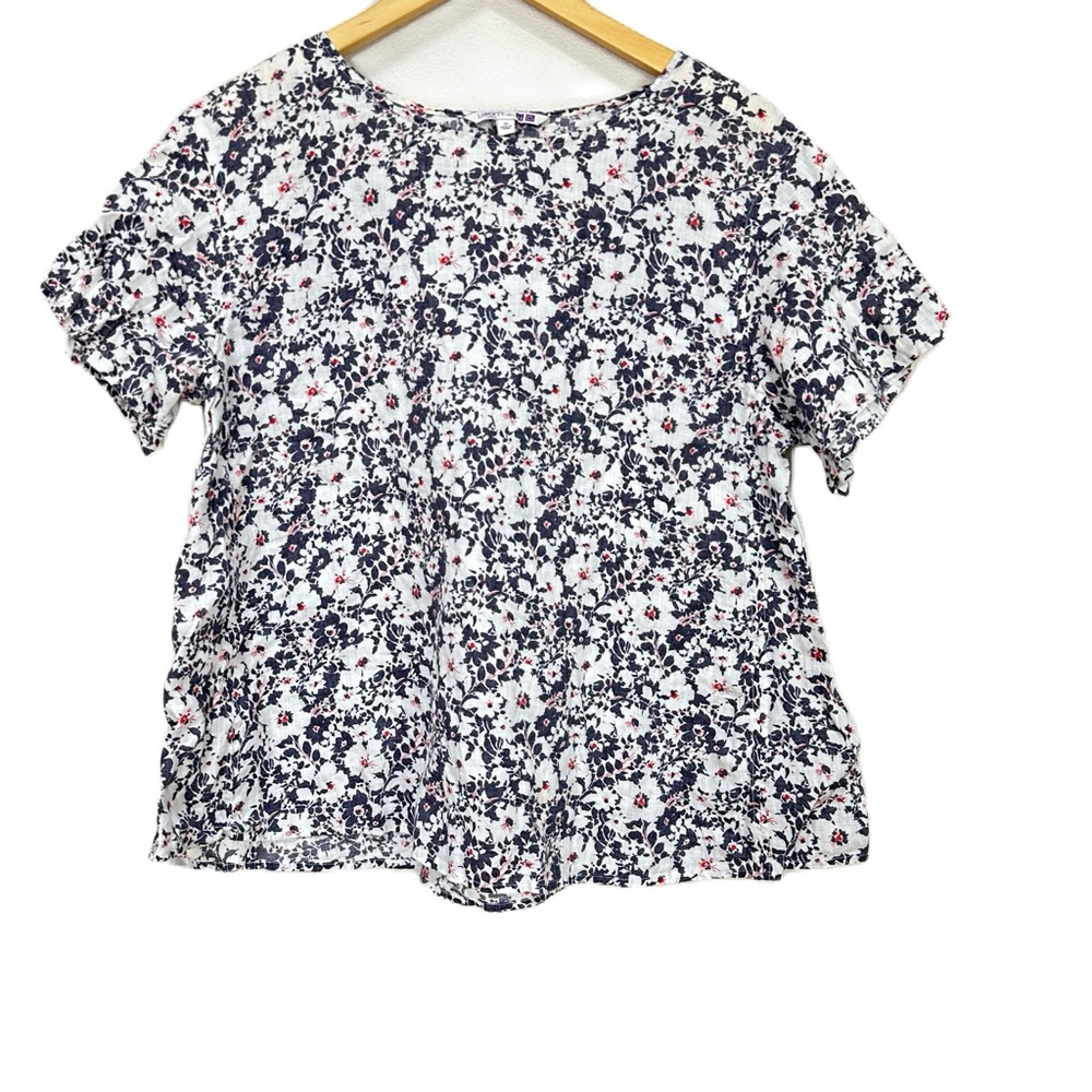 Uniqlo X Liberty‎ London Floral Linen Top Blouse Women’s Sz XL